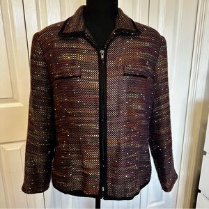Sag Harbor Brown Herringbone Tweed Jacket size 12p